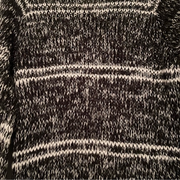 Ashley black, white grey blend long sleeve vneck sweater - Picture 8 of 14